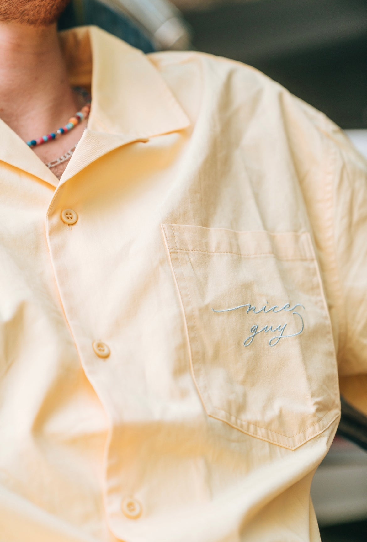 Cursive Camp Collar Shirt
