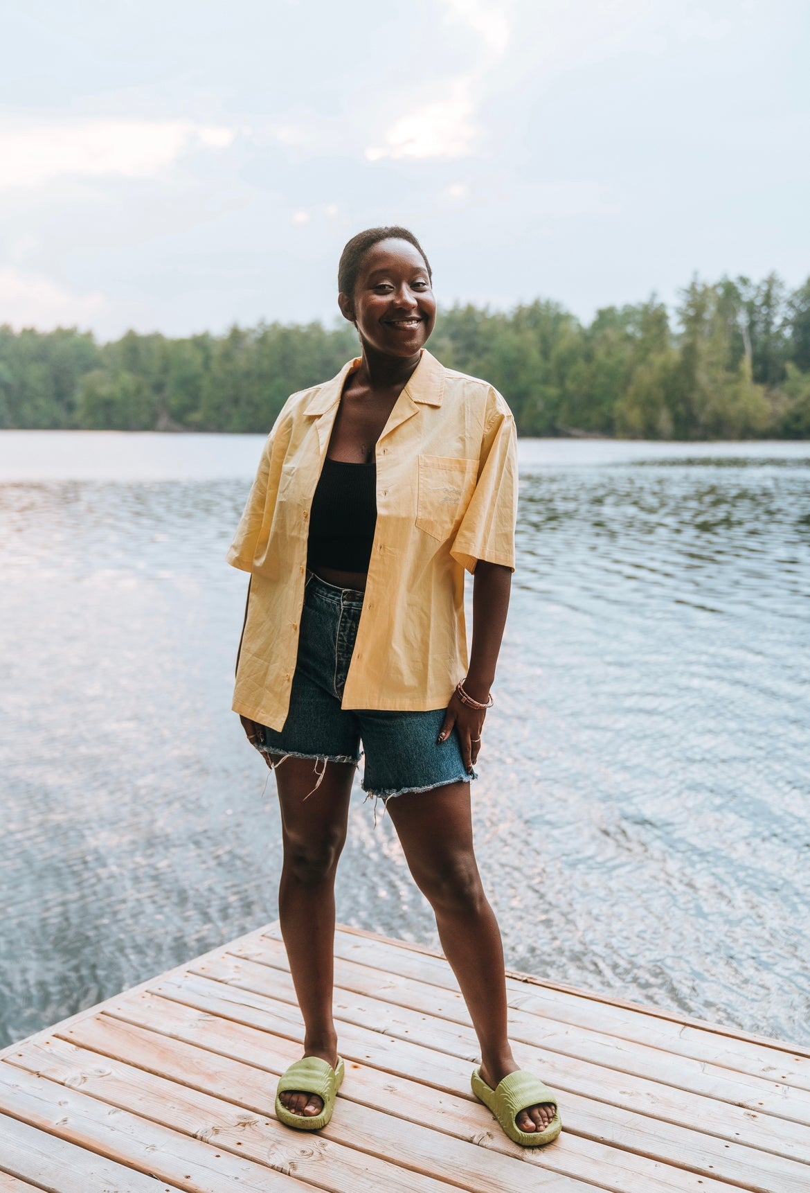 Cursive Camp Collar Shirt