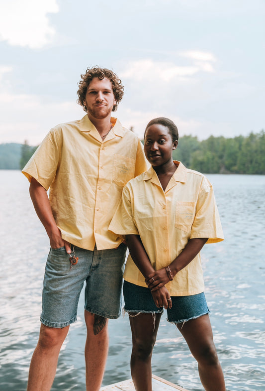 Cursive Camp Collar Shirt